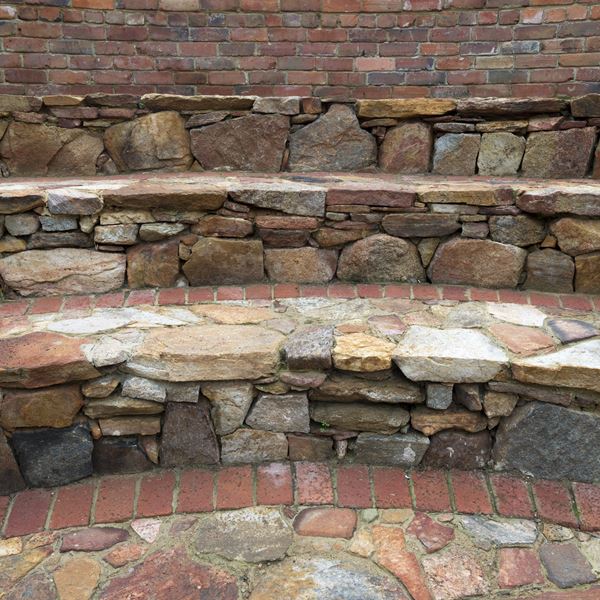 Curved stone steps