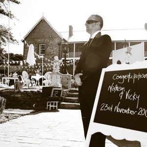 Wedding guest greeter at Faversham