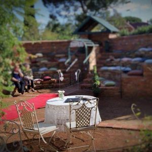 Small table in gardens