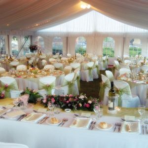 Chairs in marquee