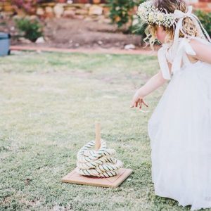 Girl playing quoits